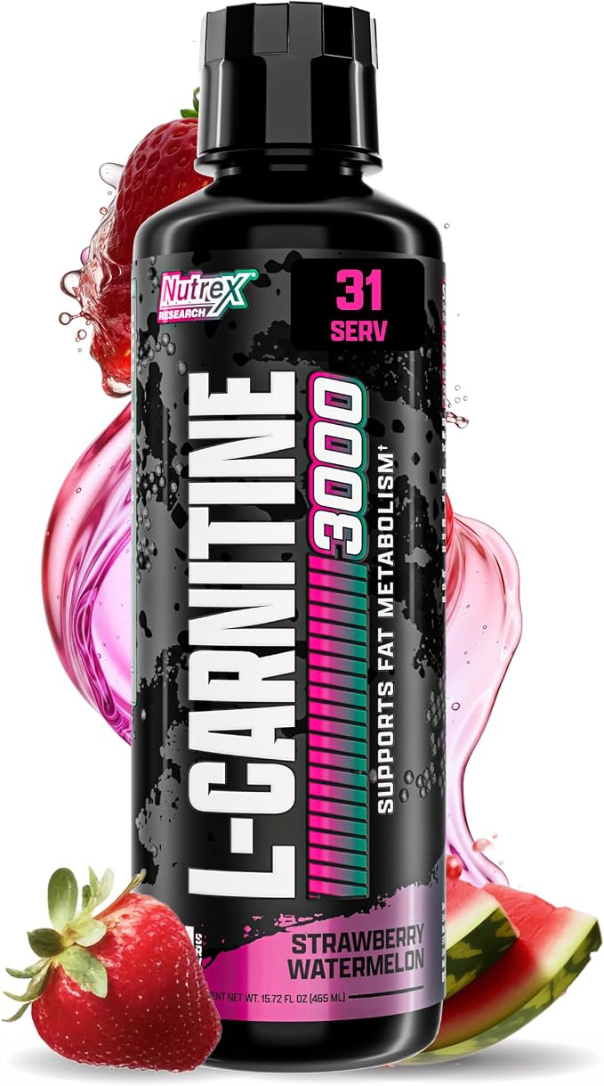 Nutrex Research Liquid Carnitine 3000 | (Strawberry Watermelon) | Premium L Carnitine Liquid, Stimulant Free 31 Servings