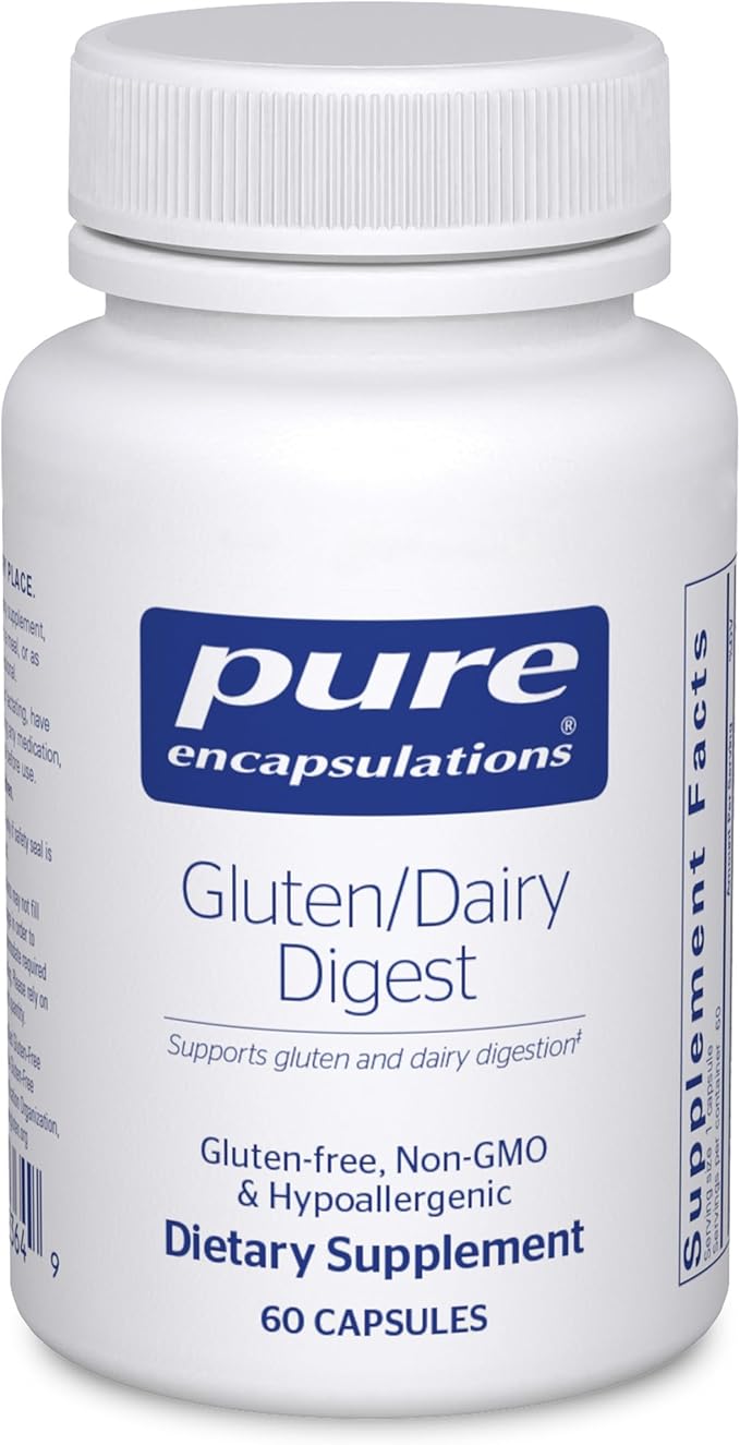 Pure Encapsulations Gluten/Dairy Digest | Unique Mix of Enzymes to Support Healthy Gluten and Dairy Digestion* | 60 Capsules