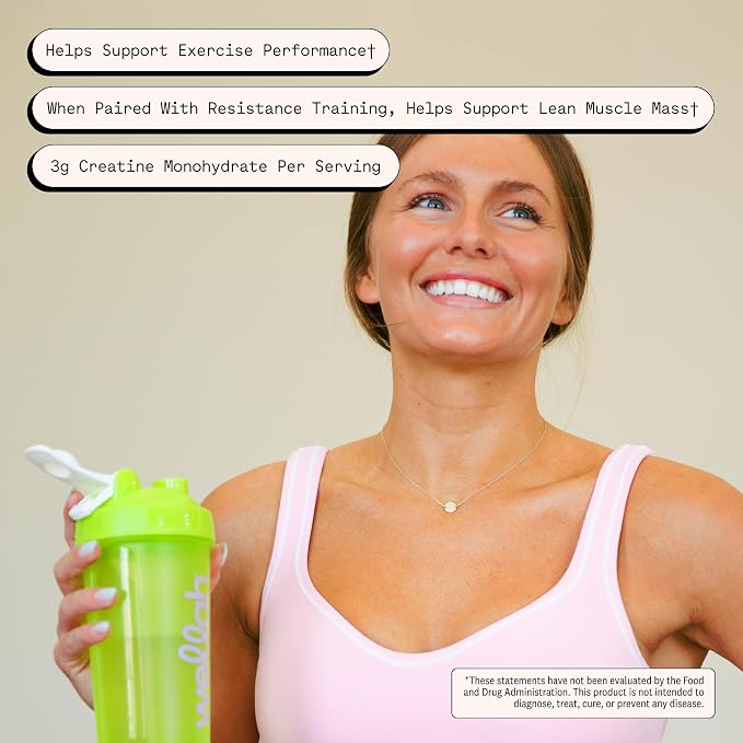 Wellah Creatine for Women - Creatine Monohydrate with Dandelion & Cranberry Extract (50 Servings, Tropical Punch)
