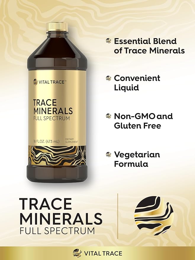 Carlyle Trace Minerals with Magnesium, Chloride, Sodium & Potassium | 16 fl oz | Vegetarian, Non-GMO, and Gluten Free | by Vital Trace