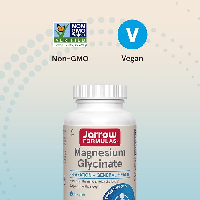 Jarrow Formulas Magnesium Glycinate Veggie Capsules - 360 mg Magnesium per Serving,Supports Relaxation and Healthy Sleep,30 Day Supply,90 Count (Pack of 2)