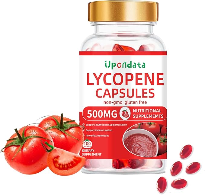 Lycopene Capsules - 500mg 100 Softgels Natural Tomato Extract Organic Complex Formula Supplement - Gluten-Free, Non-GMO (2 Pack)