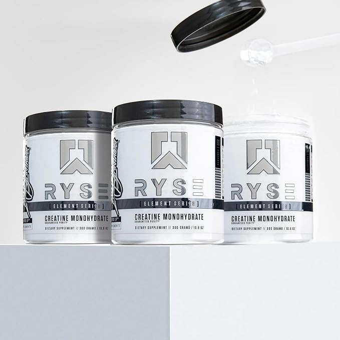 RYSE Creatine Monohydrate Powder - Unflavored - Supports Men & Women Lean Muscle Growth, Strength, Power, and Endurance - Helps Reduce Fatigue and Improve Workout Recovery - 60 Servings