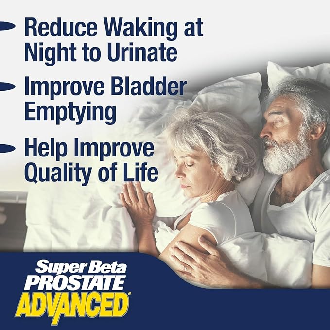 SUPER BETA PROSTATE Advanced – Promote Sleep, Support Bladder Emptying. Prostate Support Supplement for Men's Health with Beta Sitosterol, not Saw Palmetto. (120 Caplets, 2-Pack)