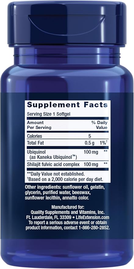Life Extension Super Ubiquinol CoQ10 with Enhanced Mitochondrial Support, Potent Heart Health & Cellular Energy Production Support, Ultra-absorbable, Gluten-Free, Non-GMO, 100 mg, 60 softgels
