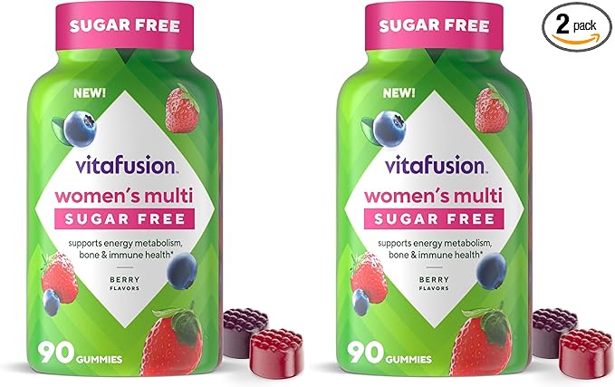 Vitafusion Women’s Sugar Free Daily Multivitamin Supplement,Keto Diet Friendly Adult Gummy Vitamin for Energy,Bone & Immune Support*,(Pack of 180)