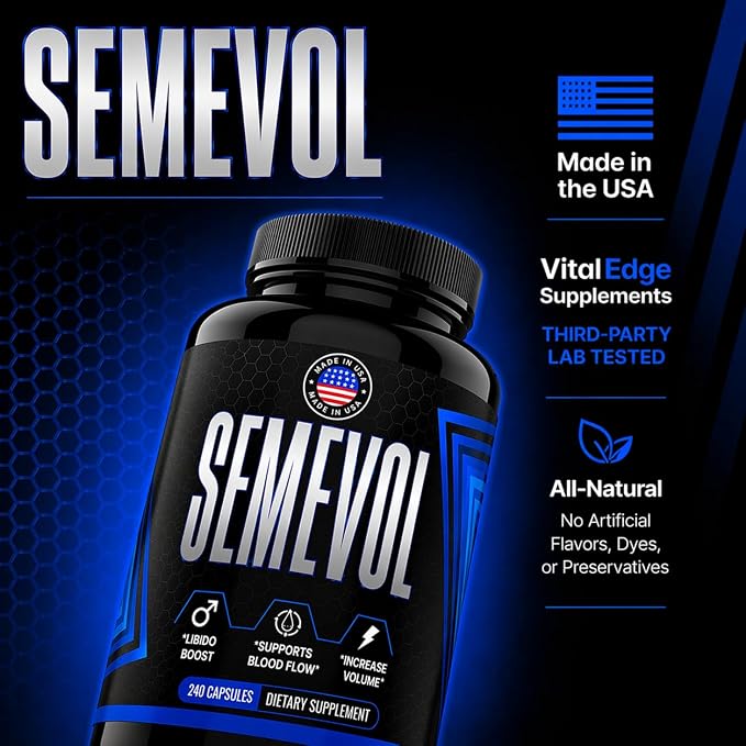 Semen Volume Booster Dietary Supplement for Men’s Fertility Health Support | Premium Dosing for Maximum Load and Quality Results | Made in the USA | 150 Capsules (1 Month Supply)