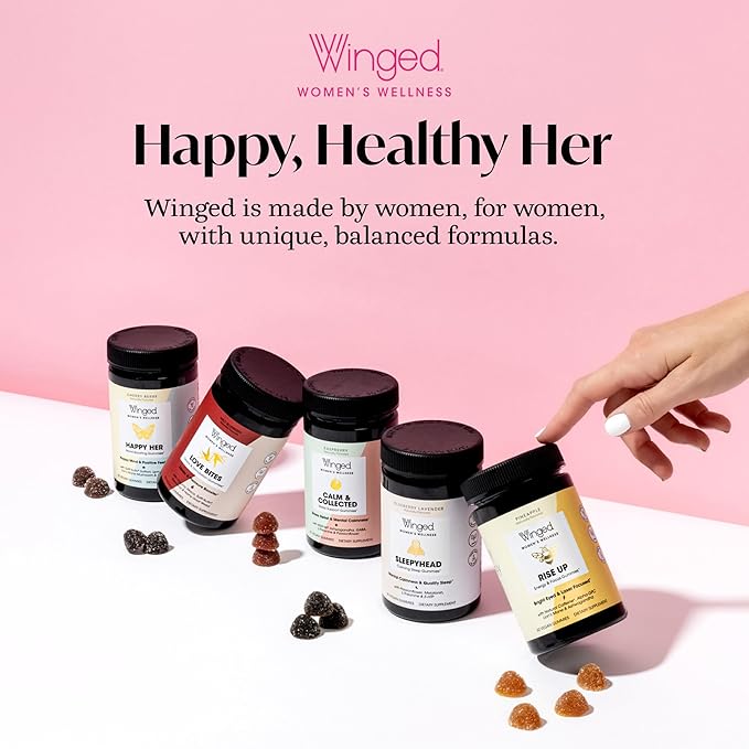Winged Wellness Balanced Babe, Hormone Balance & Estrogen Detox Supplement for Women - 100mg DIM & Milk Thistle for PMS Bloating, Cramps, Mood, Hormonal Acne, & PCOS Support, 60 Capsules