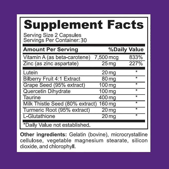 Sight Guardian Lutein Plus for Eyes, Eye Vitamin Supplement, Daily Vision Support for Digital Screens, Visual Function and Wellness, Reduce Strain and Fatigue, Non-GMO