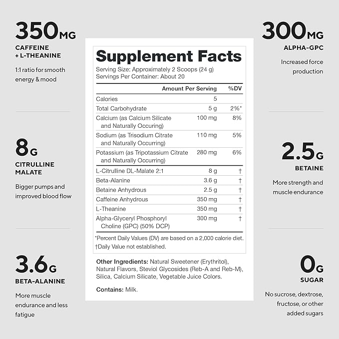 LEGION Pulse - All Natural Nitric Oxide Preworkout Drink to Boost Energy, Creatine Free, Naturally Sweetened, Beta Alanine, Citrulline, Alpha GPC (Strawberry Blast)
