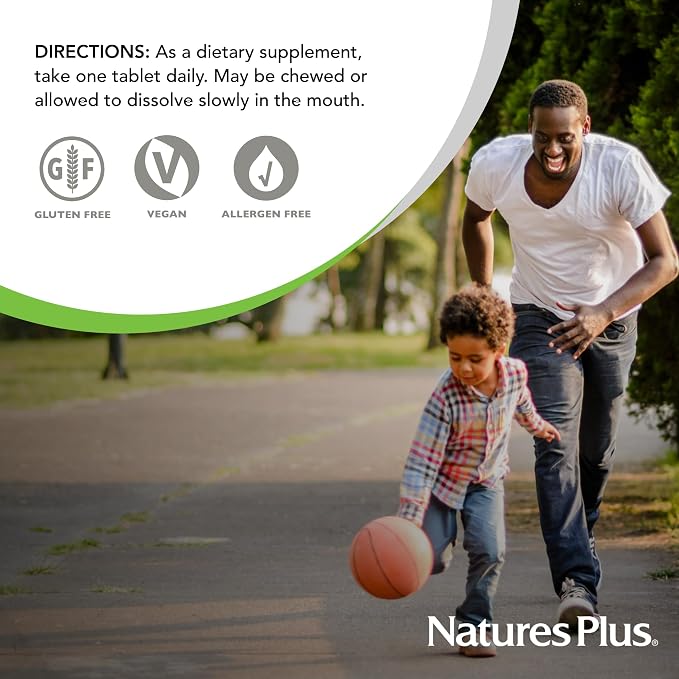 NaturesPlus Chewable Iron, Cherry - 90 Tablets - Supports Natural Energy Production - High-Potency Supplement with Vitamin C & Herbs - 90 Servings