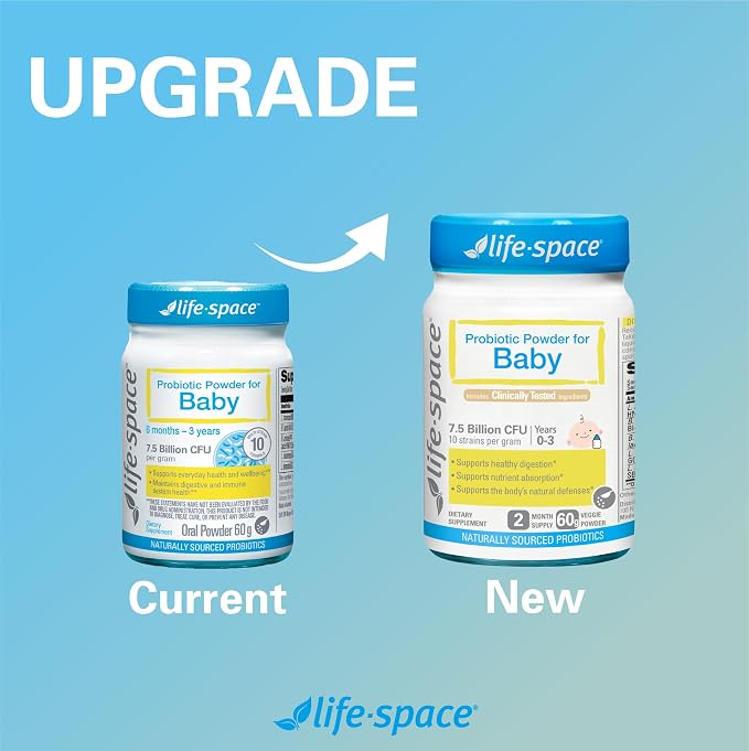 Life-Space 60 Grams, for 0-36 Month Baby, 7.5 Billion CFU & Multi Strain, Balance Microflora, Supports Digestive Health & Nutrient Absorption & Immunity, No Refrigeration Probiotic Powder for Baby
