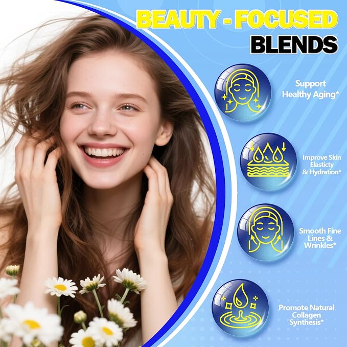 Marine Collagen Peptides Liquid Drops, Hydrolyzed Multi Type I & III Collagen w. Hyaluronic Acid Biotin Vitamin C for Joint, Skin, Hair & Nail, Liquid Marine Collagen High Absorption for Women Men
