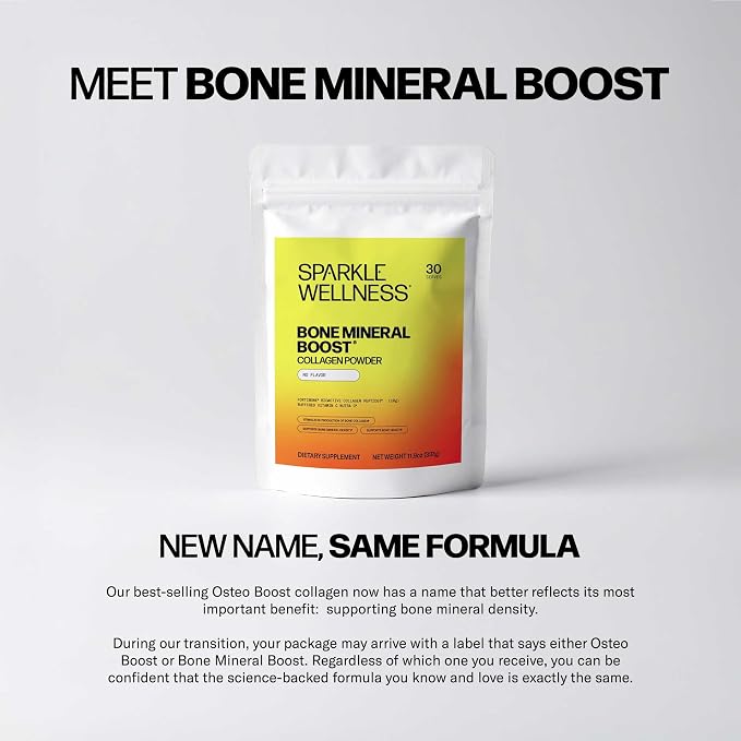 Sparkle Wellness FORTIBONE Bioactive Collagen Peptides | Collagen Powder Supplement with Nutra C Buffered Vitamin C for Bone Health | Bone Mineral Boost (No Flavor) [30 Serves] (Pack of 2)