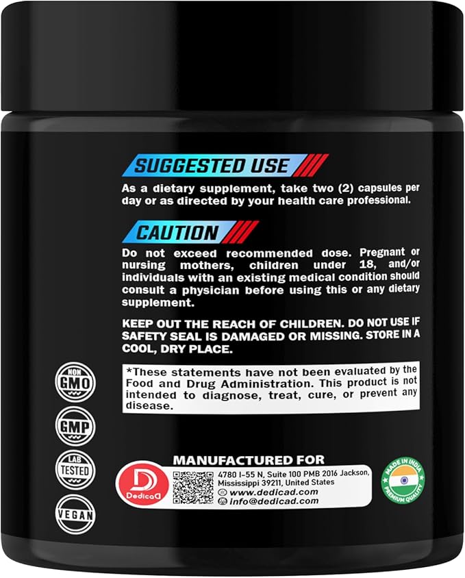 DEDICAD NAD.+ Supplement - Combined to Resveratrol, Quercetin, Berberine, Fisetin, TMG and Grape Seed - 60 Capsules