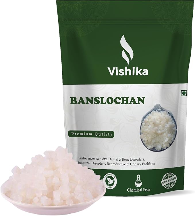 Tabashir Banslochan Spl Tabasheer Tabha Sheer Bambusa | Tabachir | Tabashir | Bamboo Manna | Vanslochan | Bamboo Silica | for Strengthen Bones & Hair Roots - 200g