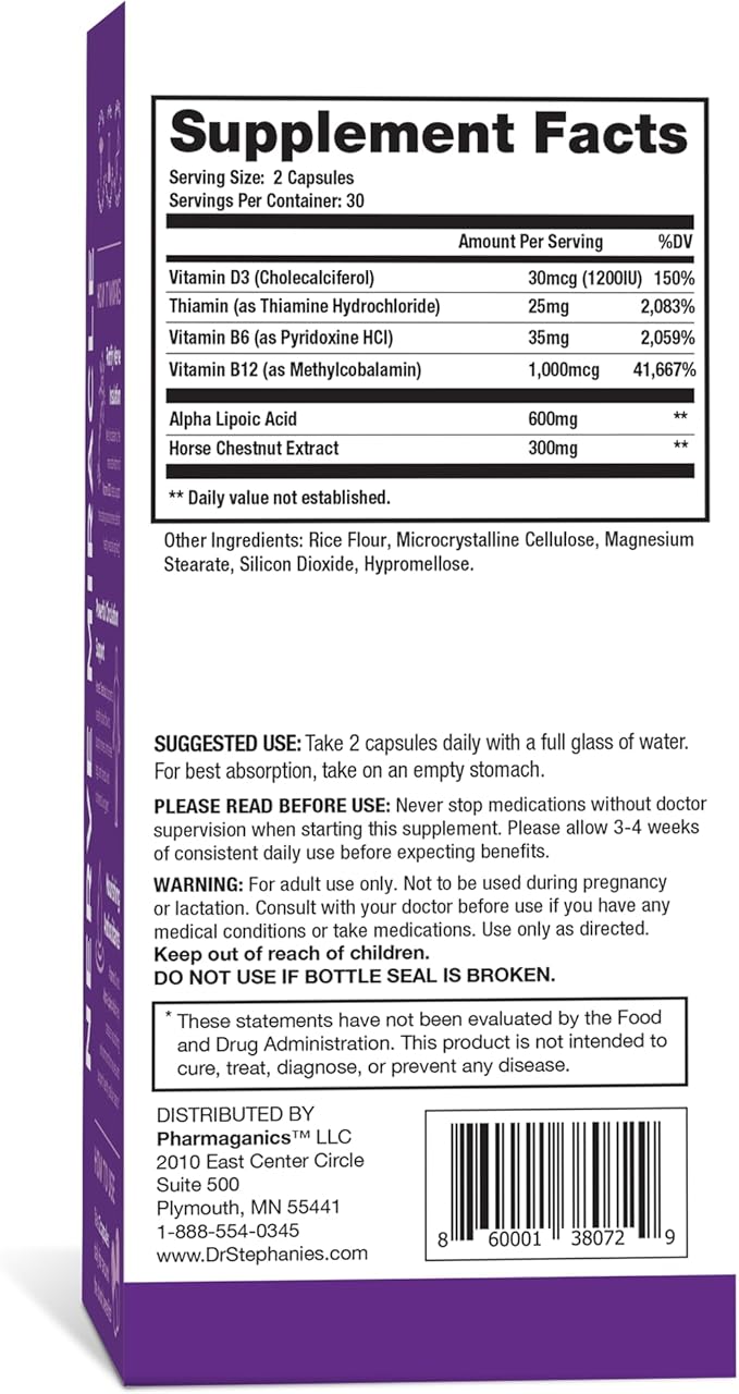 Nerve Miracle Maximum Strength Supplement | Nerve Health Support | Legs, Feet, Hands, Toes | Mega Dose of Alpha Lipoic Acid ALA & Vitamin B12 (Pack of 2)