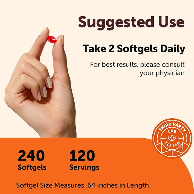 Micro Ingredients CoQ10 200mg Per Serving, 240 Softgels | Made with Coconut MCT Oil | Coenzyme Q10 (Ubiquinone) | Non-GMO