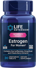 Life Extension Estrogen for Women, Helps Relieve hot Flashes and Night Sweats, Soy isoflavones, Norway Spruce Extract, chasteberry, Hormone-Free, Gluten Free, Non-GMO, Vegetarian, 30 Tablet