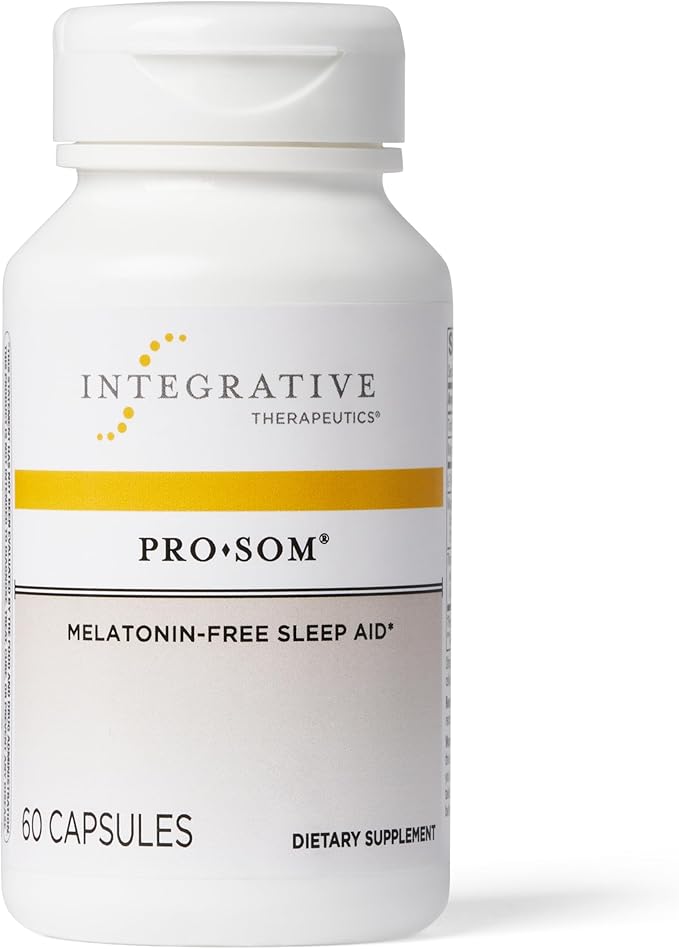 Integrative Therapeutics Pro-Som - Melatonin-Free Quality Sleep Support for Nighttime Relaxation* - Bedtime Supplement for Restful Sleep Support* - Dairy- & Gluten-Free - 60 Capsules (15 Servings)
