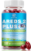 AREDS 2 Plus Eye Vitamins-40mg Lutein and 4mg Zeaxanthin with Astaxanthin 12mg,Vitamins C, E, Saffron & DHA - Eyebright,Blue Light Protection,Eye Health Support-160 Softgels