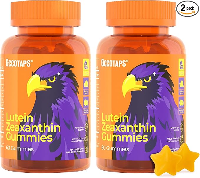 Lutein & Zeaxanthin Eye Vitamins Gummies for Daily Eye Health – 20mg Lutein, Sugar-Free, High-Potency Gummy with Bilberry Extract, Blue Light Support, Star-Shaped Gummies, 120 Count