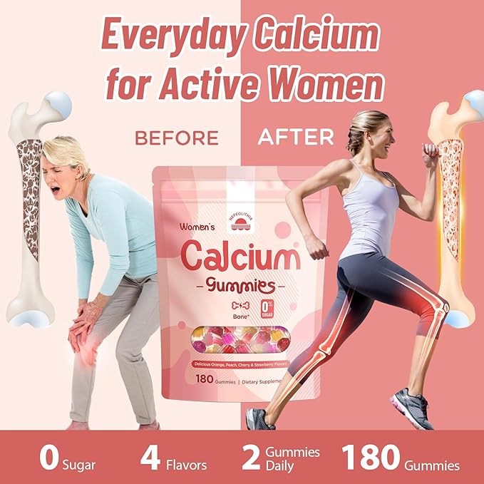 Calcium Gummies for Women – 1500mg Calcium Citrate with Vitamin D3, K2, Magnesium, Zinc, Boron & Soy Isoflavones – Calcium Supplement, Vegan, Zero Sugar, Mixed Fruit Flavors, 360 Count