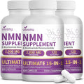 VivoNu 15-in-1 Liposomal NMN Supplement, 2000mg per* Serving* (3 Bottles | 360 Capsules)