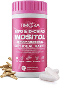 TIMORA Premium Myo & D-Chiro Inositol Supplement 40:1 Ratio for Women - 10-in-1 Formula with Folate, Vitamin D3 & Ashwagandha