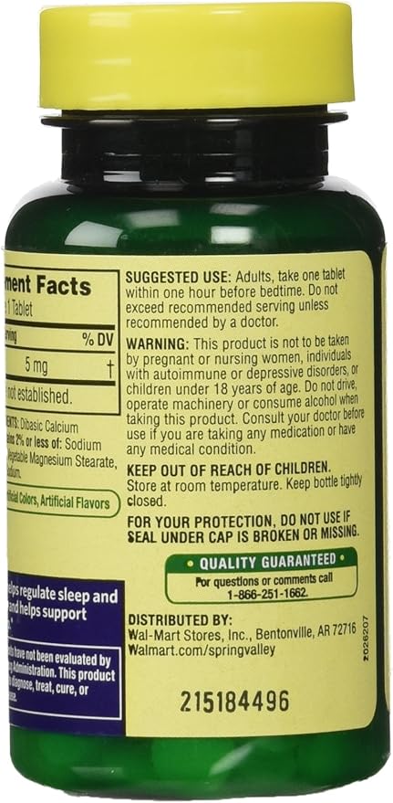 Spring Valley Melatonin 5mg Twin Pack, 120 Count (Pack of 2)