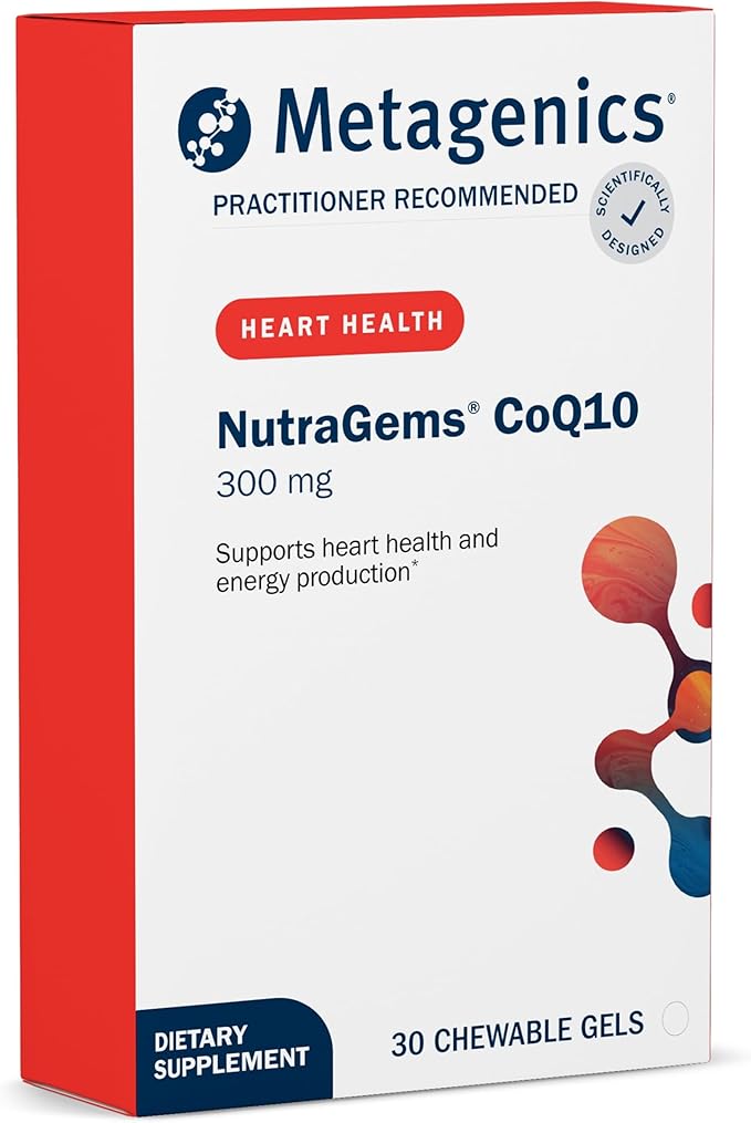 Metagenics NutraGems CoQ10 300 mg - High Absorption Antioxidant Supplement - Supports Heart Health, Energy Production & Cellular Function* - Coenzyme Q10 with Lycopene - 30 Chewable Gels