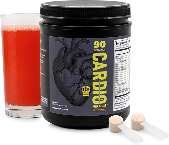 Cardio Miracle Nitric Oxide Supplement 90 Servings - Beet Root Powder with L-Arginine to Support Circulation, Blood Flow, Energy, Endurance, Stamina & Heart Health for Men and Women