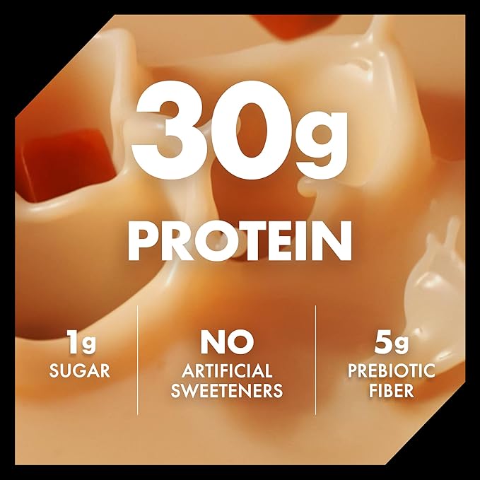 Oikos Protein Shake, Salted Caramel, 30g High Protein Drinks, Shelf Stable, Ready to Drink, 5g Prebiotic Fiber, 12 fl oz Bottle,(Pack of 24)