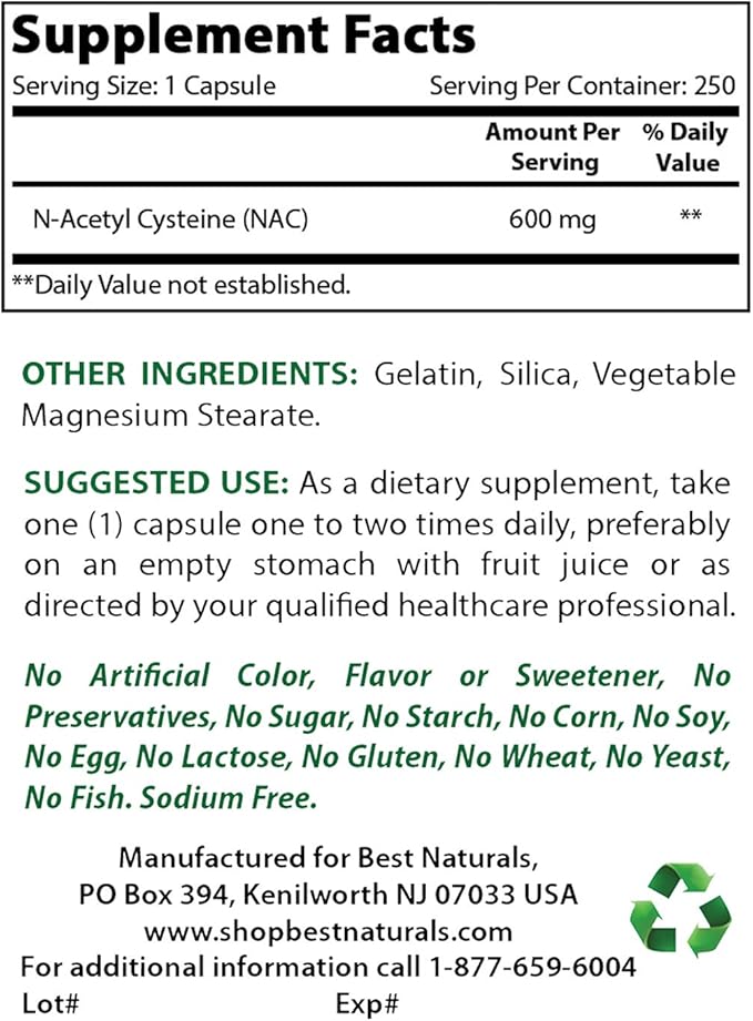 Best Naturals NAC 600 mg & Alpha Lipoic Acid 600 mg