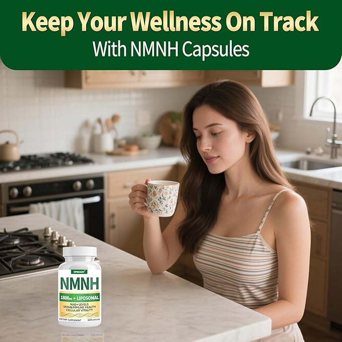 NMNH Supplement 1000mg - Nicotinamide Mononucleotide Alternative, Boost NAD+ with Liposomal Resveratrol & Nicotinamide Riboside NR, for Healthy Cellular, Aging, Energy, 120 Vegan Non-GMO Capsules