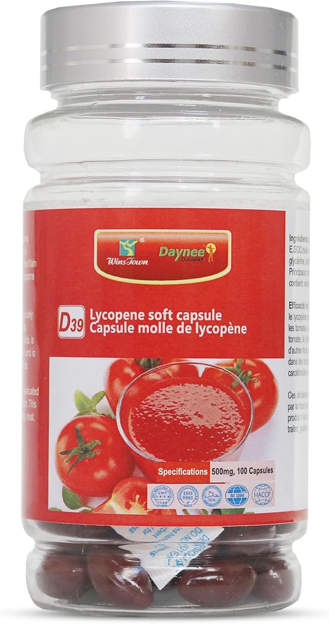 Lycopene Softgel Capsule, 500mg Super Vegetable Tomato Supplement Extract, Supports Heart, Prostate & Skin Health, 100 Count