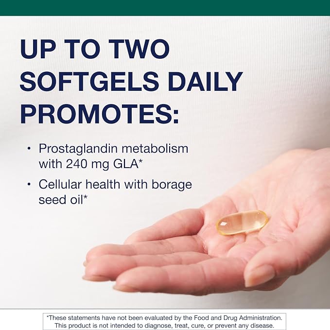 Metagenics OmegaGenics Borage Seed GLA Oil 240 mg - Gamma-Linolenic Acid (GLA) Supplement - Supports Cellular, Skin & Heart Health* - with Vitamin E - High Potency, Non-GMO, Gluten-Free - 90 Softgels