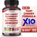 Tart Cherry Elderberry Turmeric Resveratrol - Rich in Antioxidants, Support Joint Health