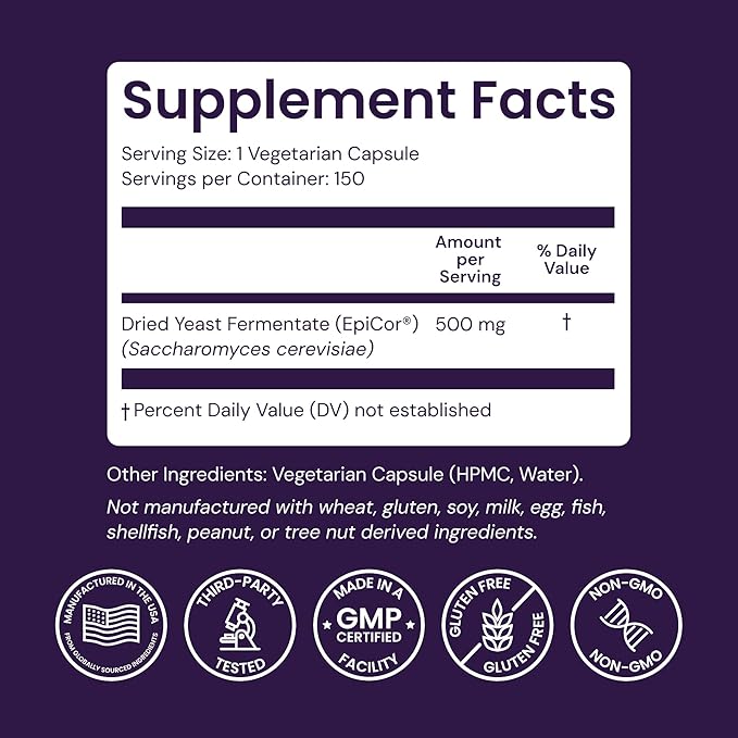 Healthy Origins EpiCor 500 mg, 150 Veggie Capsules - Featuring Clinically Studied Dried Yeast Fermentate - Supports Immune Function, Seasonal Wellness & Healthy Respiratory Health - 5 Month Supply