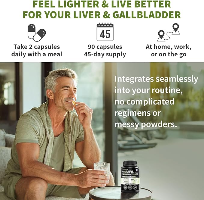 Milk Thistle Supplement w/ NAC, Artichoke & Dandelion – Liver Support Supplement & Gallbladder Supplements in One – Liver Detox – Milk Thistle & Liver Care Supplements – 90 Vegan Capsules, (Pack of 3)