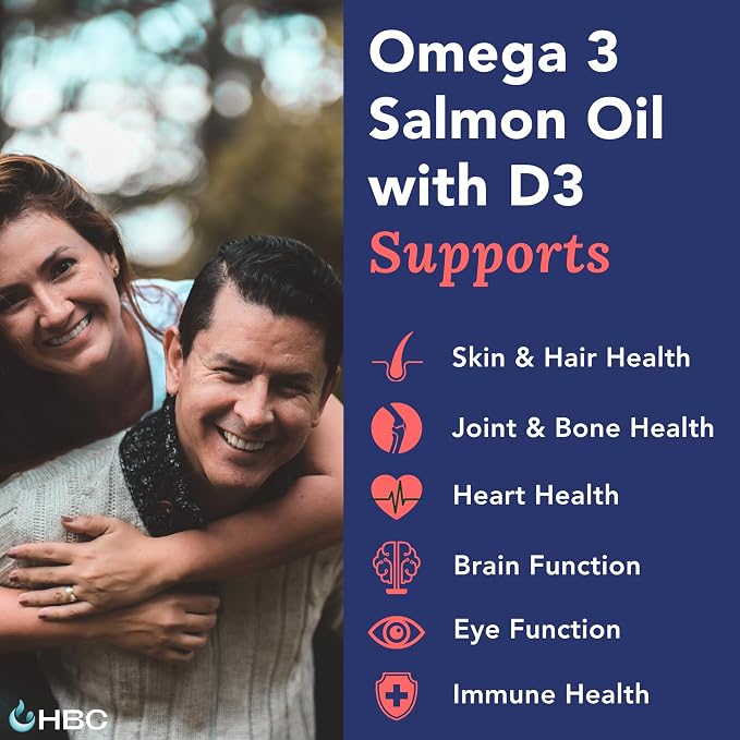Cardio Omega 3 Fish Oil & Vitamin D3-1000mg, Norwegian Salmon Oil with EPA, DHA, DPA & Astaxanthin, No Fishy Aftertaste, Fatty Acids Supplement - 90 Capsules