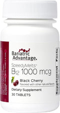 Bariatric Advantage B-12 Speedy Melts, Vitamin B12 1000 mcg Supplement, Fast Melting with 200 mcg of Folic Acid for Nutritional Support - Black Cherry, 30 Count