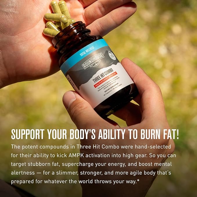 ROUNDHOUSE PROVISION Three Hit Combo by Chuck Norris – Fat Burner, Energy Booster & Wellness Support – 30-Day Supply (60 Capsules)