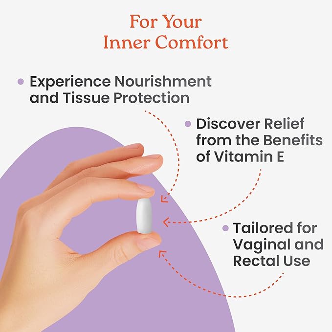 NewLife Naturals Vitamin E Suppositories for Women 38IU ESoothe - All Natural Moisturizer Support - Feminine Care Hydration and Moisture Support, Postpartum Hormonal Changes & More - 48 Inserts, USA