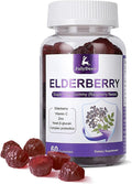 60 Gummies Sambucus Elderberry Gummies - Immune Support for Adults and kids 4+ 5 in 1 with Vitamin C, Zinc, Yeast β-glucan, Probiotics Complex, Nature Elderberry Supplement, Non-GMO, Gluten Free