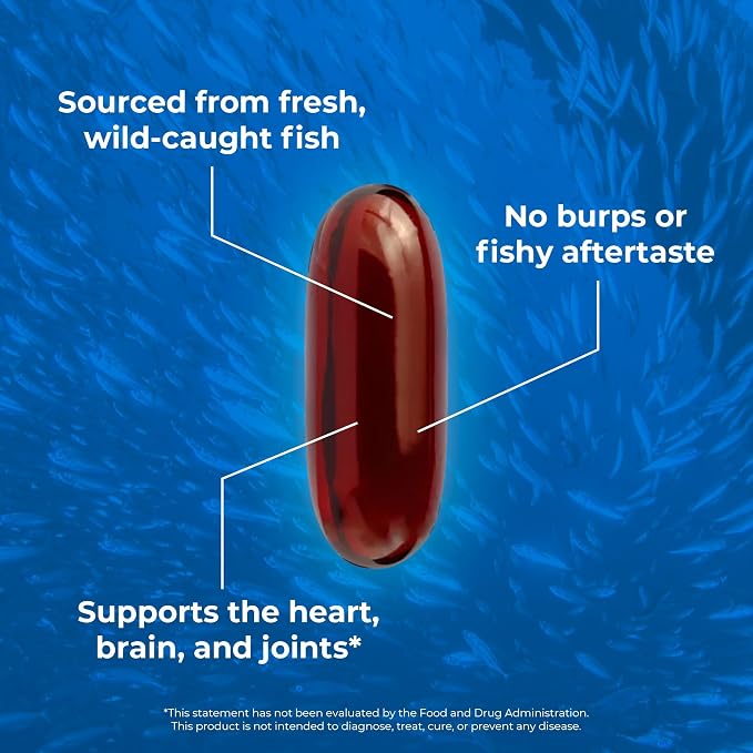 OMAPURE Wild Caught Omega-3 Supplements with High EPA & DHA (10 Bottles, 120 Softgels) - Burpless Formula Supports Heart & Joint Health, Promotes Brain Function
