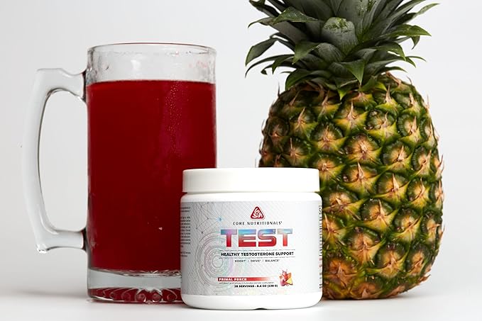 Core Nutritionals Test Vitality & Testosterone Support | with KSM-66 Ashwagandha, Calcium D-Aspartic Acid, & Pine Extract | 28 Servings (Primal Punch)