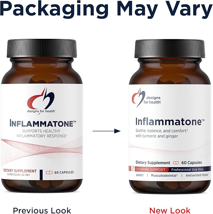 Designs for Health Inflammatone - Turmeric Supplements with Proteolytic Enzymes, Boswellia, Quercetin & Resveratrol (60 Capsules)