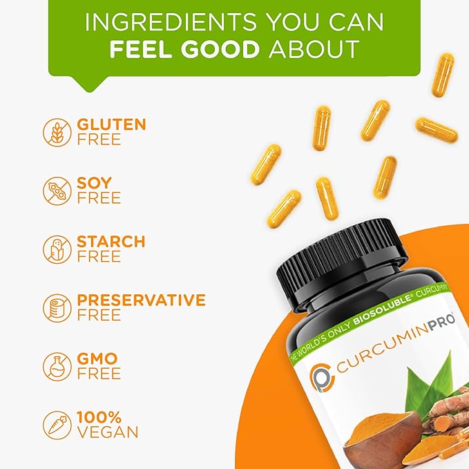 curcuminpro Complete Vegan | BioSoluble Brown Rice Protein & Organic Turmeric Curcumin Supplement | Plant-Based Formula for Daily Wellness | 60 Count