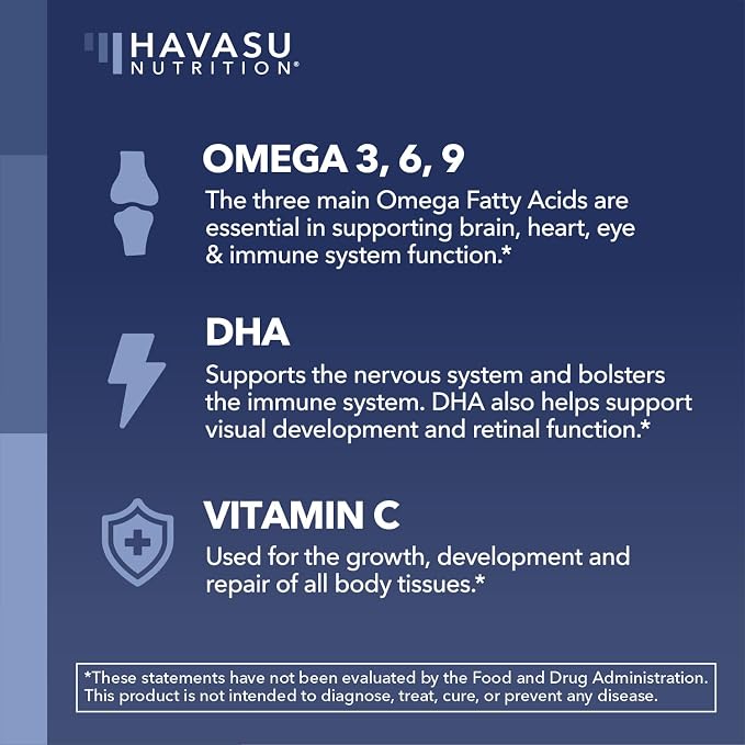 Omega 3 6 9 + DHA Gummies for Adults - Plant-Based Fish Oil Alternative with Chia Seed Oil and Algae - Support Brain and Immune Function - Lemon and Orange Flavors - Vegetarian Friendly - 60 Count